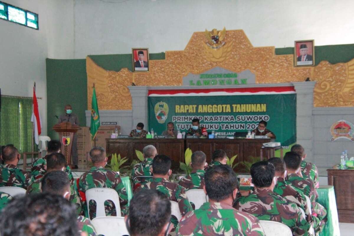 Primer Koperasi Kartika Suwoko Kodim 0812/Lamongan Gelar RAT Tutup Buku Tahun 2020