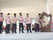 Dandim 0812 bersama kapolres dan Bupati Lamongan membuka Launching Pramuka Pra Siaga Kwartir Cabang Lamongan