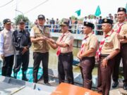 Kwarcab Pramuka Lamongan Kolaborasi dengan Pemkab Lancarkan Aliran Sungai Bengawan Jero