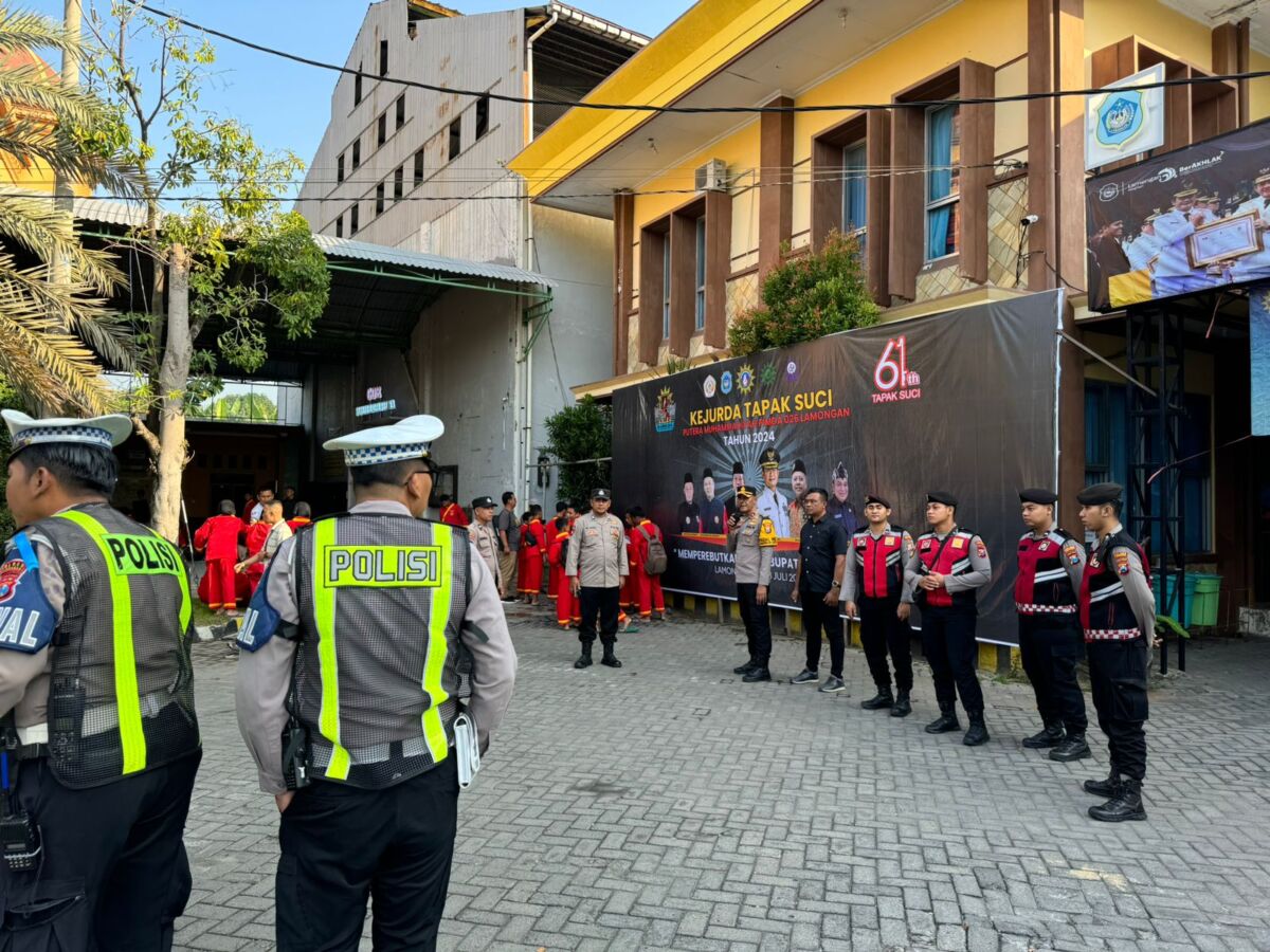 Polres Lamongan Laksanakan Pengamanan Kejurda Pencak Silat Tapak Suci Putera Muhammadiyah Antar Pelajar