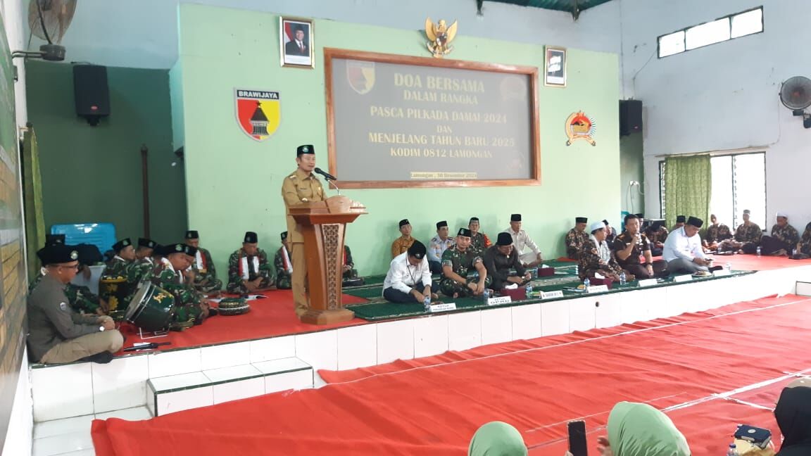 Jelang Tahun Baru, Kodim 0812/Lamongan Bersama Forkopimda Lamongan Gelar Doa Bersama