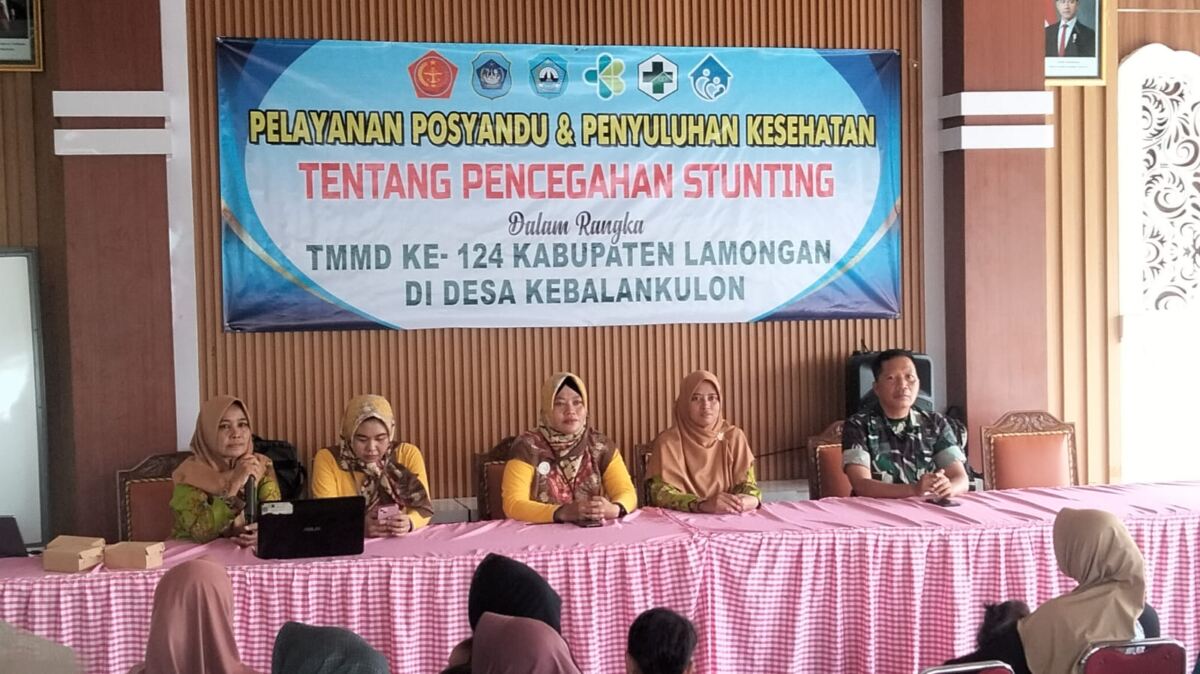 Peduli Kesehatan Ibu dan Anak, Satgas TMMD 124 Kodim 0812/Lamongan Gelar Edukasi Stunting.