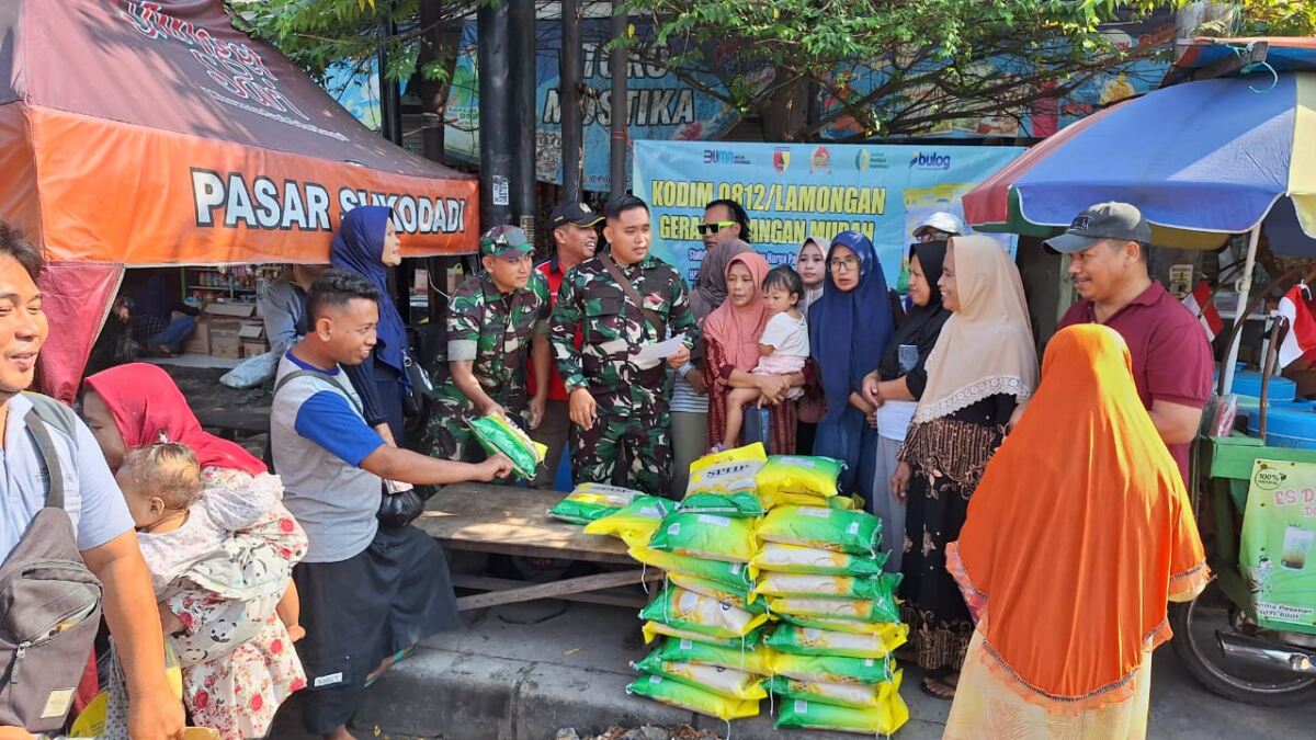 Pastikan Ketersediaan Beras, Kodim 0812/Lamongan dan Bulog Bersinergi Dalam Program Gerakan Pangan Murah