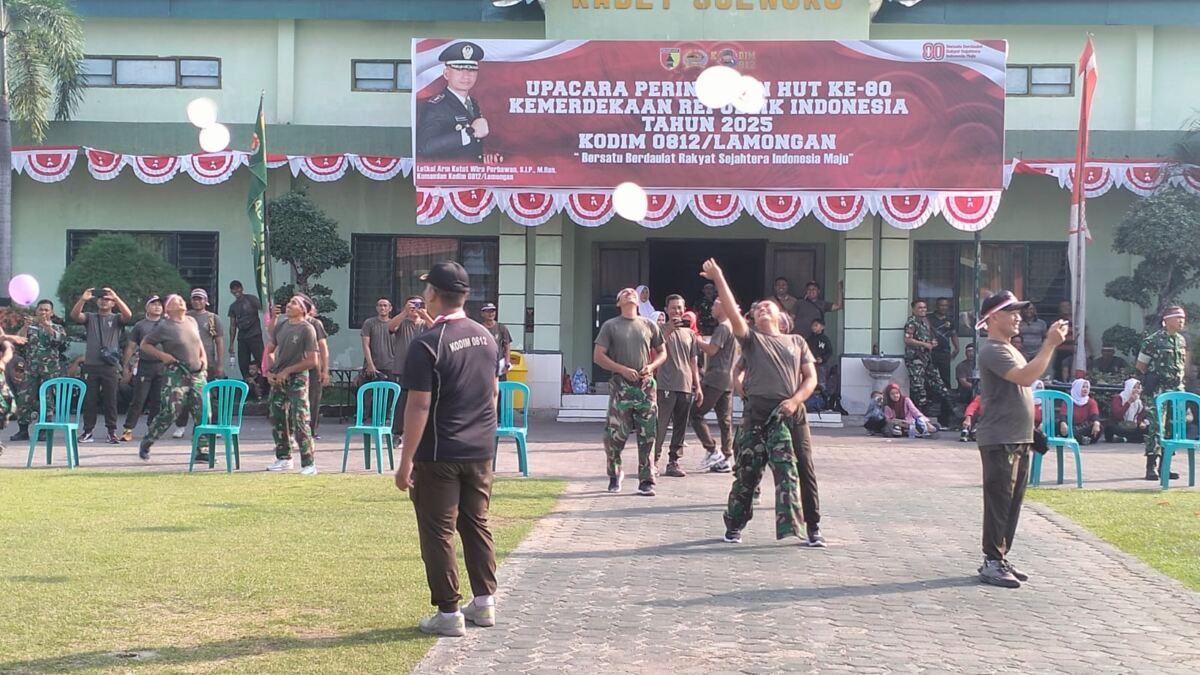 Sambut HUT RI Ke-80 Tahun 2025, Kodim 0812/Lamongan Gelar Berbagai Perlombaan dan Pasar Murah.