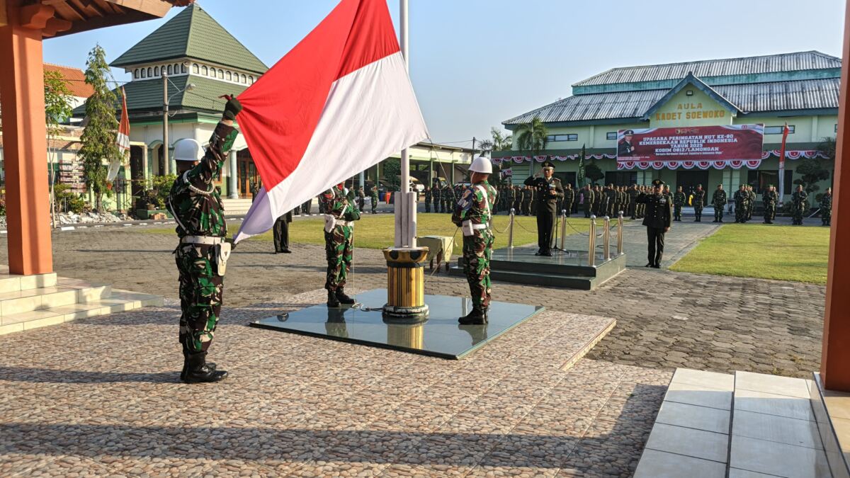 Dandim 0812 Lamongan Pimpin Upacara Peringatan Kemerdekaan ke-80 Republik Indonesia.