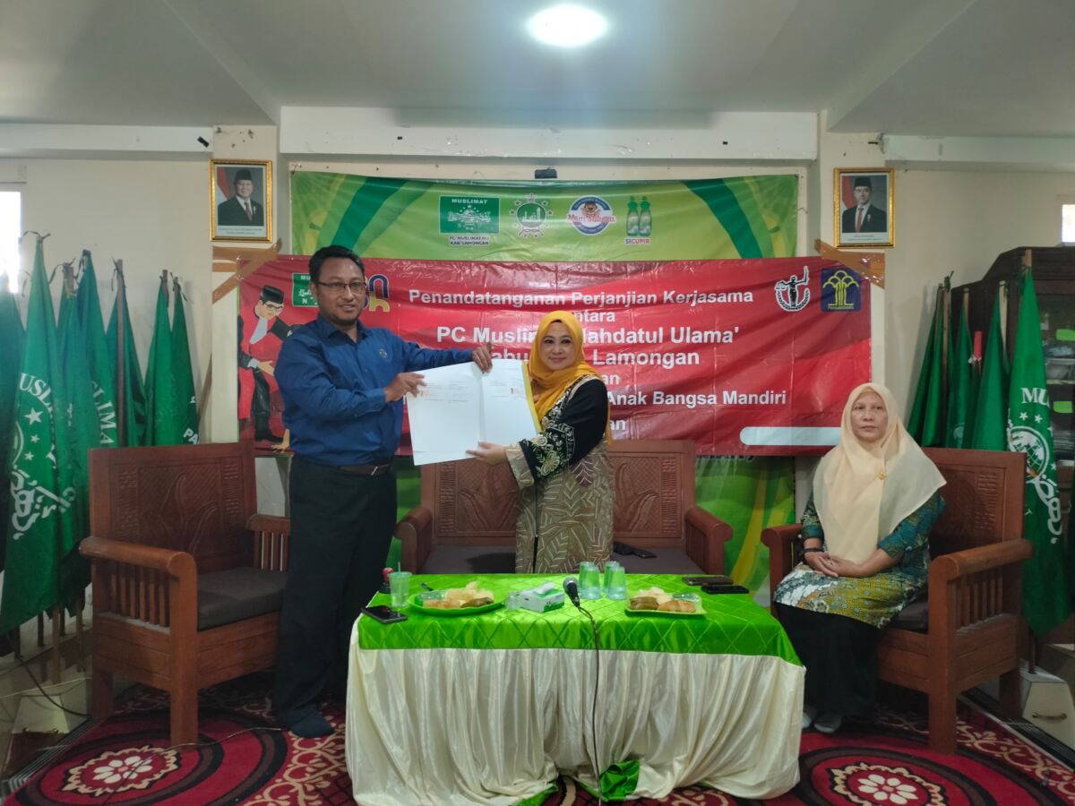 LBH Anak Bangsa Mandiri dan PC Muslimat NU Lamongan Teken MoU Pemahaman Paralegal, Sinergi Bidang Hukum.