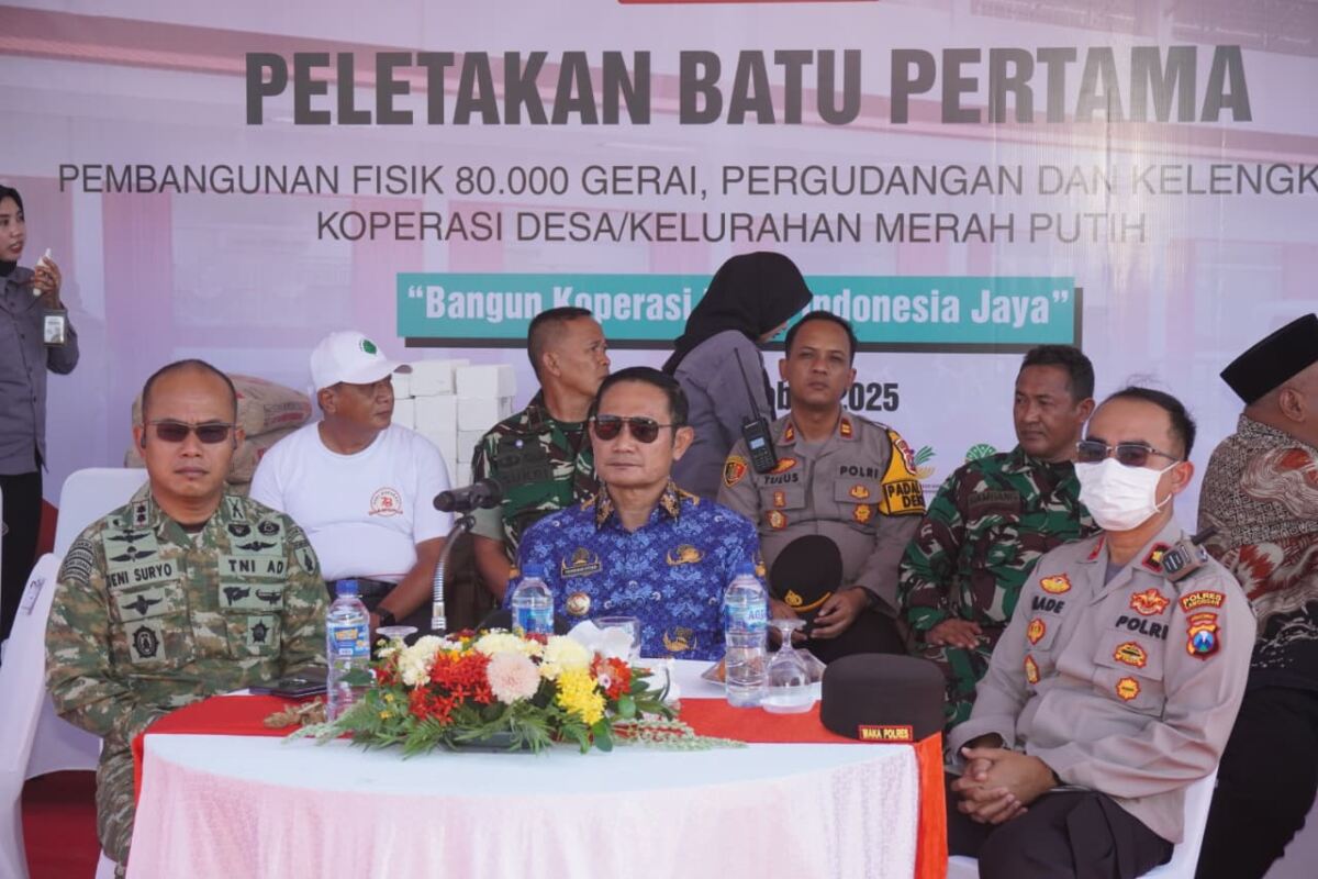 Akselerasi Ekonomi Kerakyatan di Lamongan, Dandim 0812/Lamongan Bersama Forkopimda Hadiri Launching dan Groundbreaking KDKMP