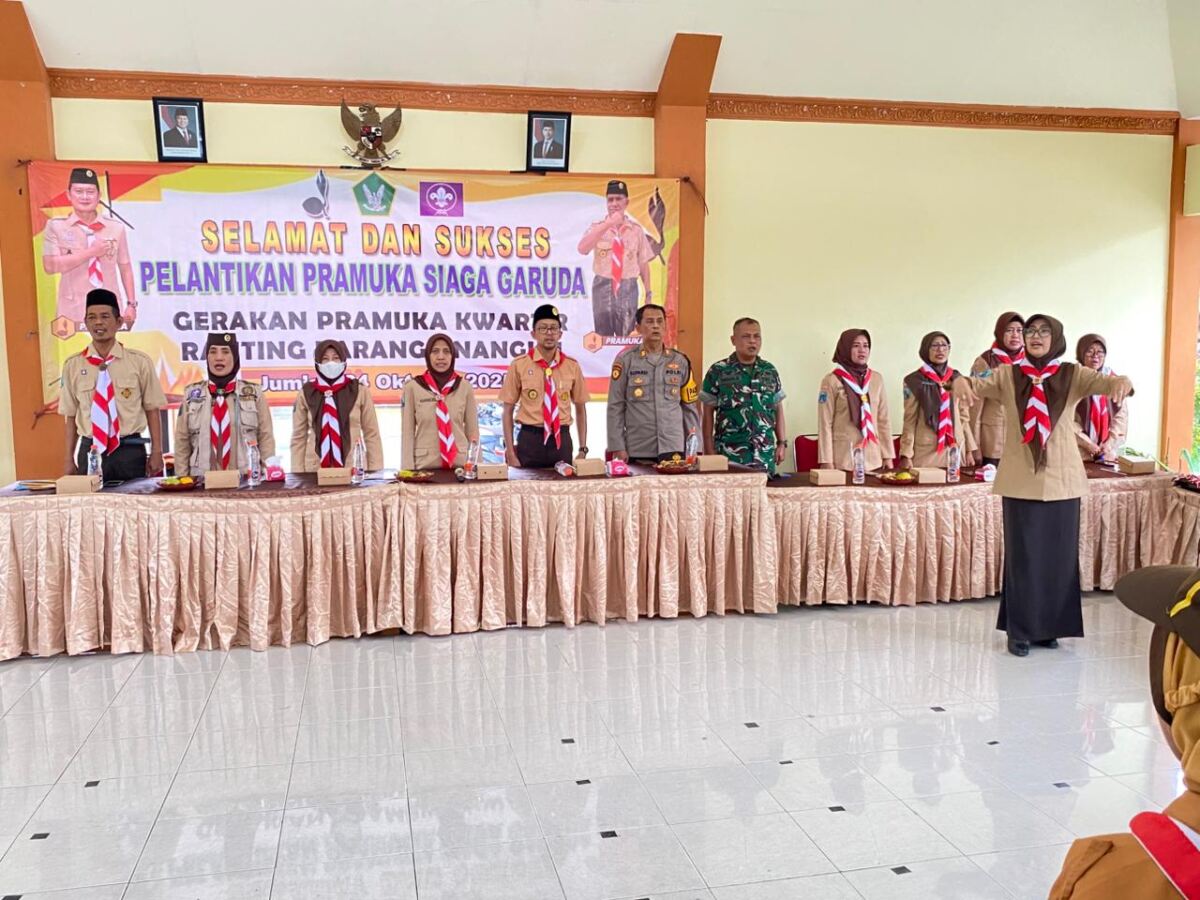 Hadiri Upacara Pelantikan Pramuka Siaga Garuda, Ini Pesan Pgs Danramil 0812/20 Karangbinangun.