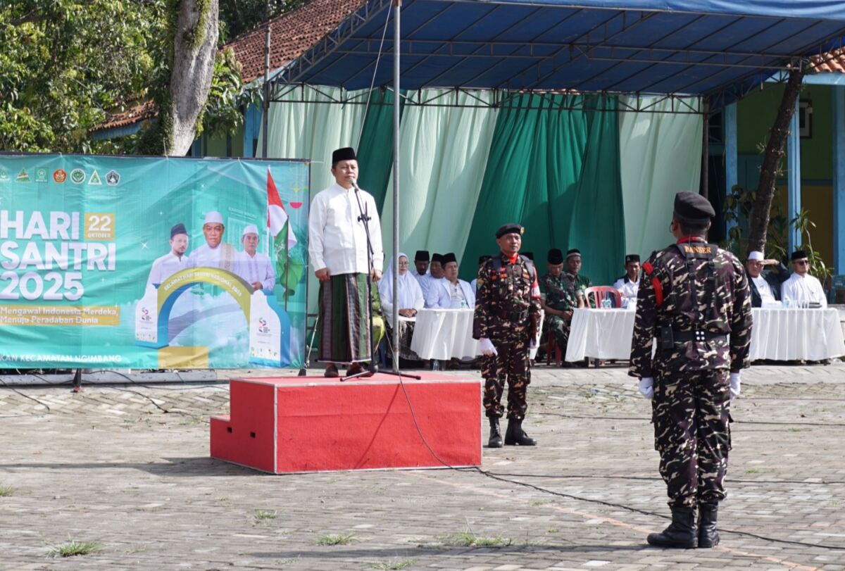 MWC NU Ngimbang Gelar Apel Hari Santri Nasional 2025: “Mengawal Indonesia Merdeka, Menuju Peradaban Dunia