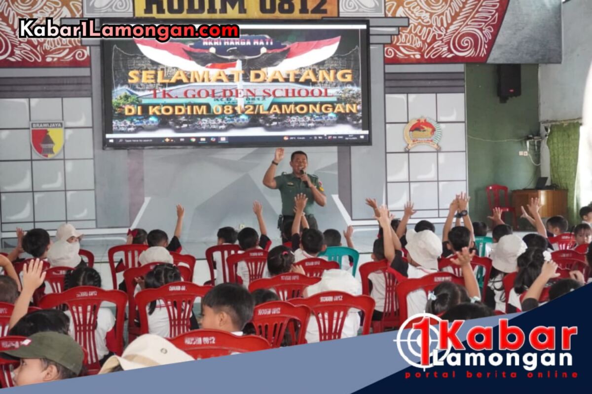 Kodim 0812/Lamongan Terima Kunjungan PAUD dan TK GOLDEN SCHOOL Dalam Pengenalan Peran TNI