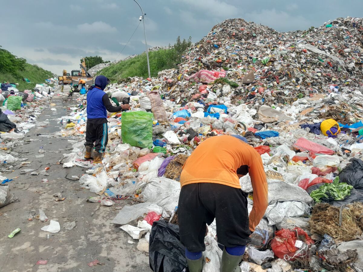 Timbulkan Bau Tak Sedap, Warga Keluhkan Sampah Yang Menumpuk di TPA Tambora Lamongan.