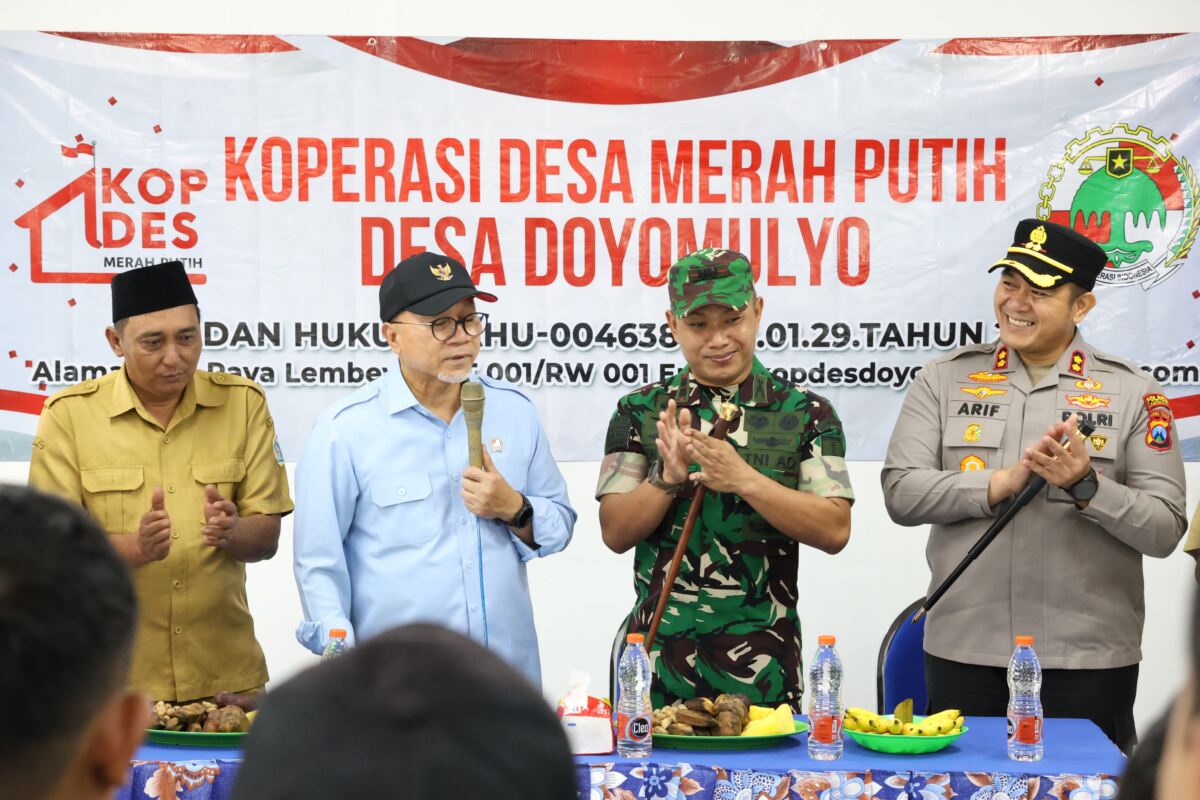 Dandim 0812 dan Forkopimda Lamongan Sambut Kunjungan Menko Pangan di KDKMP Doyomulyo