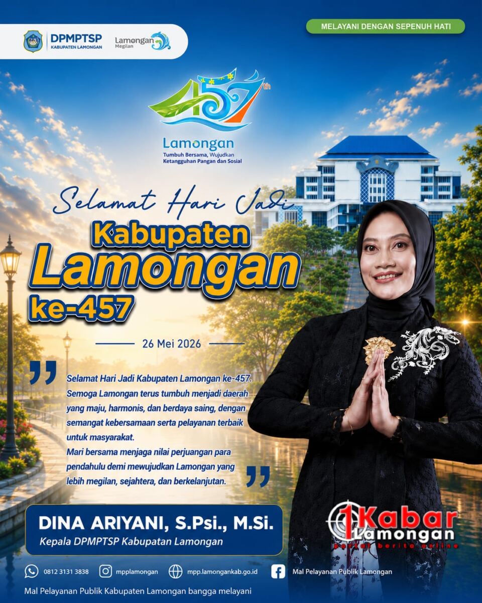 Selamat Hari Jadi Kabupaten Lamongan ke-457.