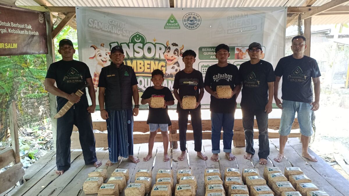 Ansor Sambeng Berbagi Kebahagiaan Idul Adha Lewat Tebar Qurban untuk Anak Yatim