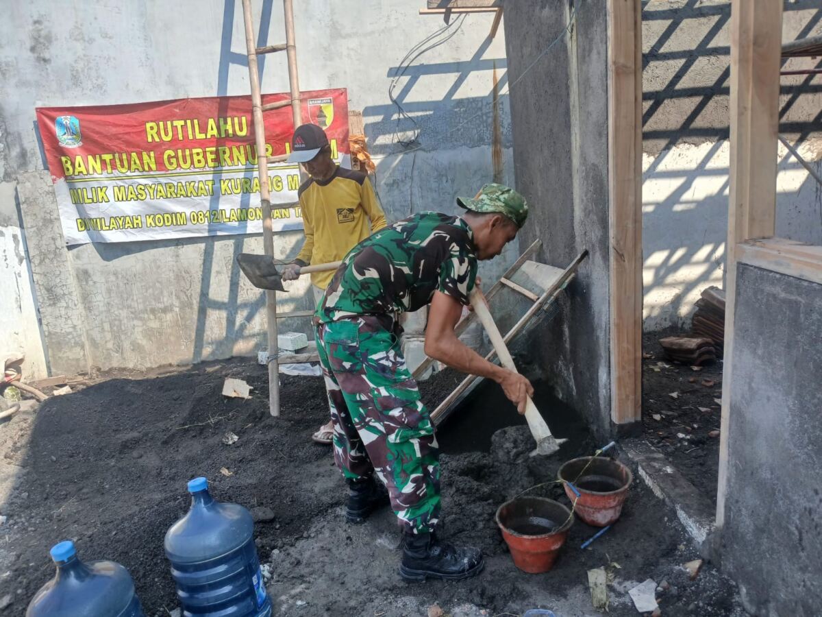 Progres RTLH Kodim 0812/Lamongan Capai Hasil Signifikan, Rumah Warga Kian Layak Huni